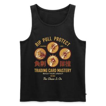 Rip Pull Protect Trading Card Mastery Build Your - Men's Premium Organic Tank Top - black - Front - AI Model Male 178 light (178cm)