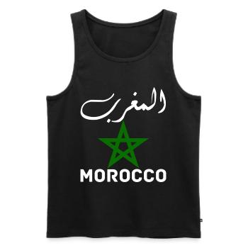 Morocco Graphic Funny Morocco Nation Flag Morocco - Débardeur bio Premium Homme - noir - Devant - AI Model Male 178 light (178cm)