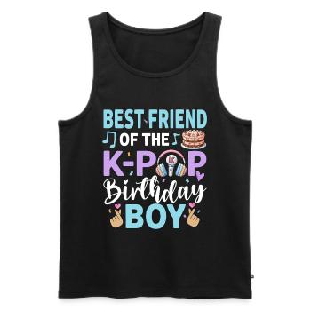 Best Friend of The K-Pop Birthday Boy - Men's Premium Organic Tank Top - black - Front - Michal (187cm)