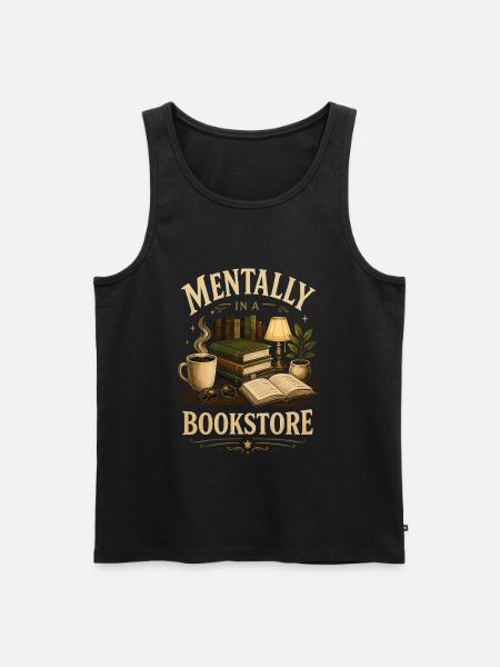 Library Bookworm Fiction Fan Design - Men's Premium Organic Tank Top - black
