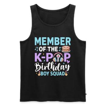 Member Of The K-Pop Birthday Boy Crew - Men's Premium Organic Tank Top - black - Front - Michal (187cm)