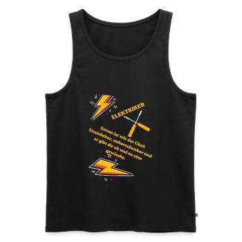 Elektriker T-Shirt Lustiges Geschenk Beruf Humor!! - Männer Premium Bio Tank Top - Schwarz - Vorne - AI Model Male 178 light (178cm)