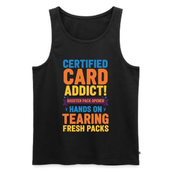 Certified Card Addict Booster Pack Opener Trading - Men's Premium Organic Tank Top - black - Front - AI Model Male 178 light (178cm)