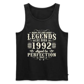1992 Vintage 1992 Geburtstagsgeschenk - Männer Premium Bio Tank Top - Schwarz - Vorne - Michal (187cm)