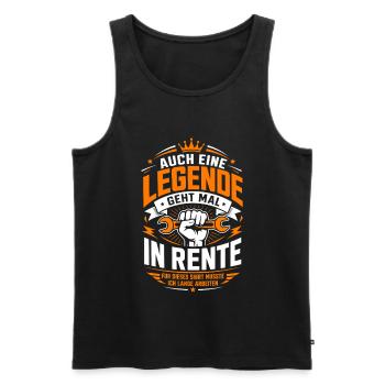Legende geht in Rente – Werkzeug - Männer Premium Bio Tank Top - Schwarz - Vorne - Michal (187cm)