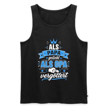 Papa liebt Opa - Familienliebe - Männer Premium Bio Tank Top - Schwarz - Vorne - Michal (187cm)