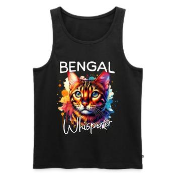 Bengalkatze Flüsterer - Männer Premium Bio Tank Top - Schwarz - Vorne - AI Model Male 178 light (178cm)