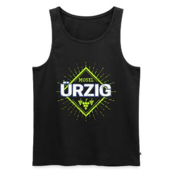 Ürzig an der Mosel mit Retro Weintrauben Souvenir - Männer Premium Bio Tank Top - Schwarz - Vorne - AI Model Male 178 light (178cm)