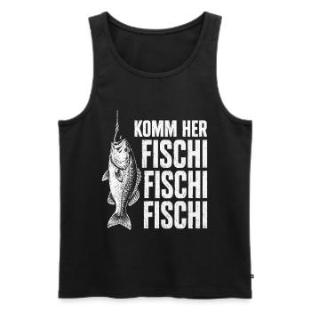 Angeln Angler Fischer Fisch Lustiges Angler Spruch - Männer Premium Bio Tank Top - Schwarz - Vorne - Michal (187cm)