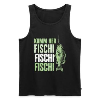 Angeln Angler Fischer Fisch Lustiges Angler Spruch - Männer Premium Bio Tank Top - Schwarz - Vorne - Michal (187cm)