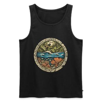 Belize Belizean Root - Men's Premium Organic Tank Top - black - Front - Michal (187cm)