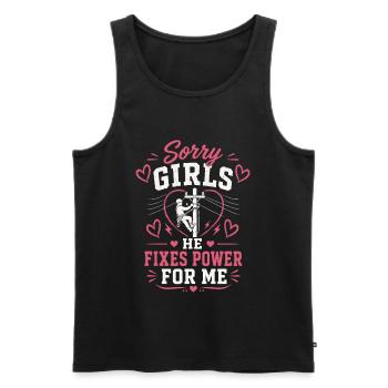 Lineman Wife With Pride Technique - Men's Premium Organic Tank Top - black - Front - Michal (187cm)