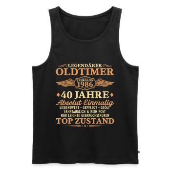 Legendärer Oldtimer 1986 – 40. Geburtstag - Männer Premium Bio Tank Top - Schwarz - Vorne - Michal (187cm)