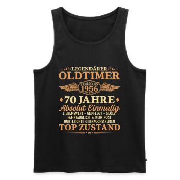 Legendärer Oldtimer 1956 – 70. Geburtstag - Männer Premium Bio Tank Top - Schwarz - Vorne - Michal (187cm)