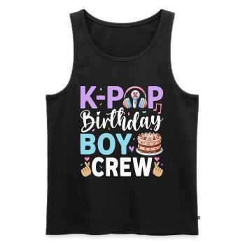 K-Pop Birthday Boy Crew - Men's Premium Organic Tank Top - black - Front - AI Model Male 178 light (178cm)