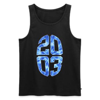 23 YEARS OLD 2003 23RD BIRTHDAY - Men's Premium Organic Tank Top - black - Front - Michal (187cm)