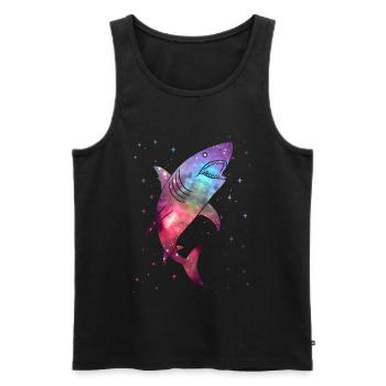 Requins Requins Hommes de l’Espace Enfants Garçons Requin - Débardeur bio Premium Homme - noir - Devant - Michal (187cm)