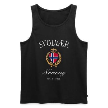 Svolvær Norwegen Wappen Krone – Reise Souvenir - Männer Premium Bio Tank Top - Schwarz - Vorne - AI Model Male 178 light (178cm)