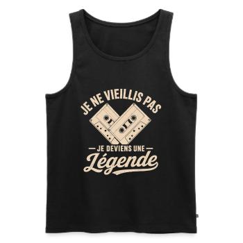 Anniversaire Cadeau humour personnalisé - Débardeur bio Premium Homme - noir - Devant - AI Model Male 178 light (178cm)
