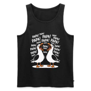 Mouette Cadeau humour personnalisé - Débardeur bio Premium Homme - noir - Devant - Michal (187cm)