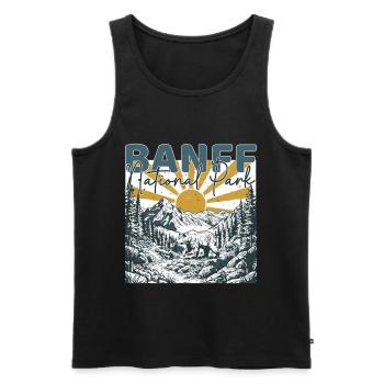 Vintage du parc national de Banff Canada - Débardeur bio Premium Homme - noir - Devant - AI Model Male 178 light (178cm)