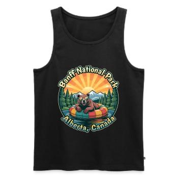 Banff Nationalpark Kanada Bär mit Sonnenbrille - Männer Premium Bio Tank Top - Schwarz - Vorne - Michal (187cm)