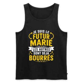 Futur Marié Cadeau humour EVG personnalisé - Débardeur bio Premium Homme - noir - Devant - Michal (187cm)