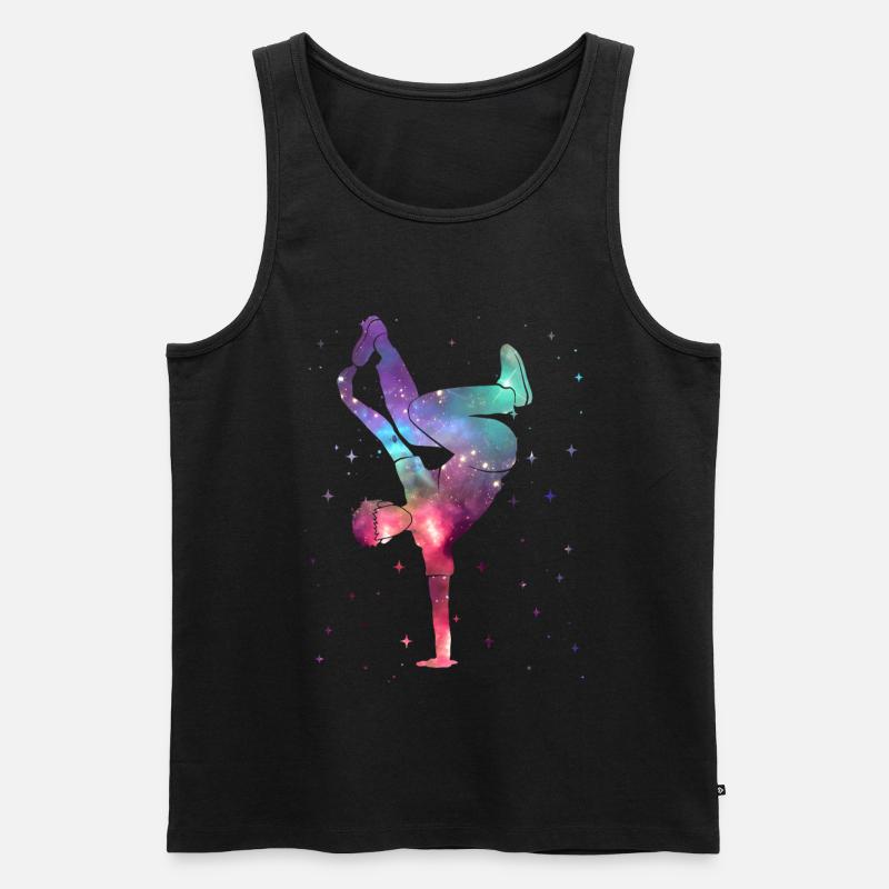 Breakdancing Breakdancer Weltraum Breakdance - Männer Premium Bio Tank Top - Schwarz