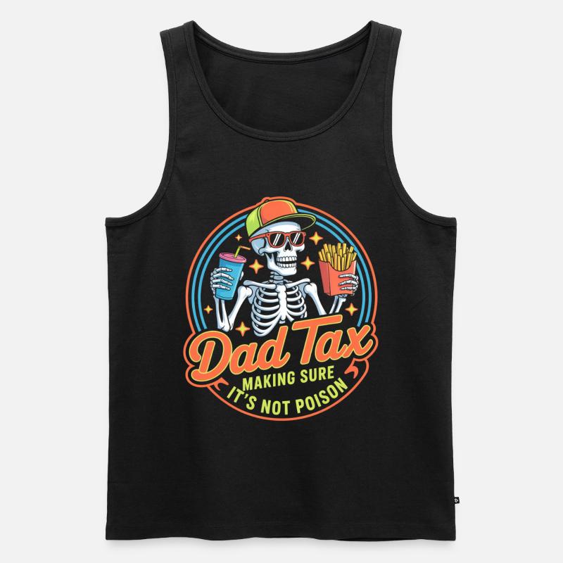 Papa Steuer-Skelett-Snack-Tee - Männer Premium Bio Tank Top - Schwarz