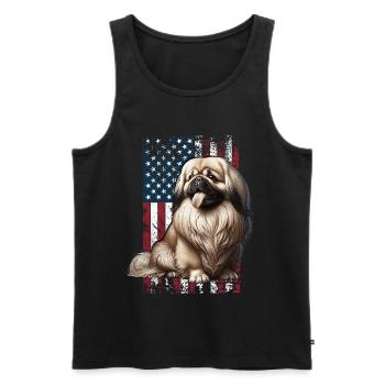 Pekingese US Pekinese - Männer Premium Bio Tank Top - Schwarz - Vorne - AI Model Male 178 light (178cm)