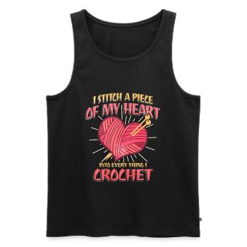 Amour au crochet de la Saint-Valentin - Débardeur bio Premium Homme - noir - Devant - AI Model Male 178 light (178cm)