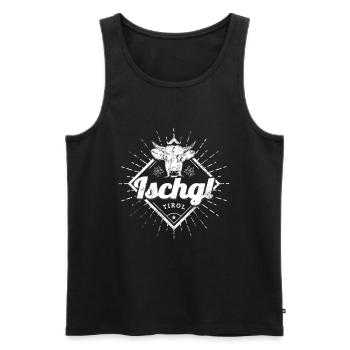 Ischgl Tirol Österreich Retro Kuh Vintage Souvenir - Männer Premium Bio Tank Top - Schwarz - Vorne - Michal (187cm)