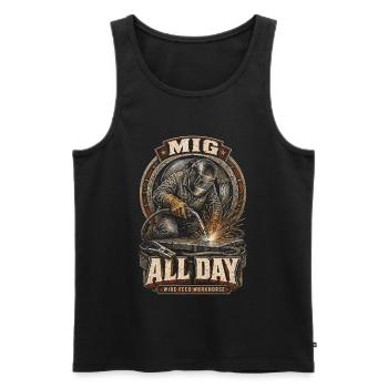 Welder Welding Specialist MIG All Day - Men's Premium Organic Tank Top - black - Front - AI Model Male 178 light (178cm)