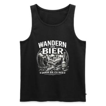 Wandern und Bier Berg Abenteuer - Männer Premium Bio Tank Top - Schwarz - Vorne - Michal (187cm)