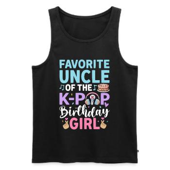 Favorite Uncle of The K-Pop Birthday Girl - Männer Premium Bio Tank Top - Schwarz - Vorne - Michal (187cm)