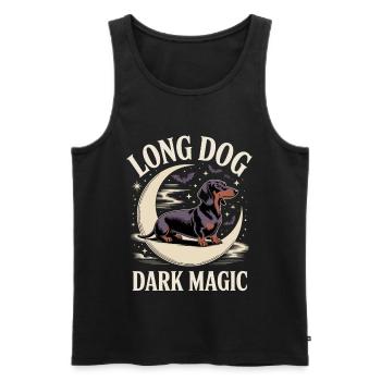 Dark Magic Dachshund - Men's Premium Organic Tank Top - black - Front - Michal (187cm)