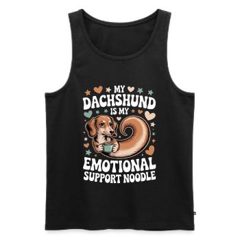 Emotional Support Dachshund - Men's Premium Organic Tank Top - black - Front - AI Model Male 178 light (178cm)