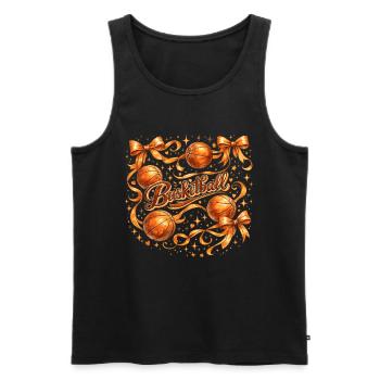 Vintage Basketball Bows | Trendy Sport Style - Men's Premium Organic Tank Top - black - Front - Michal (187cm)