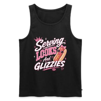Glizzy Fan Hot Dog Sausage Enthusiast - Men's Premium Organic Tank Top - black - Front - Michal (187cm)