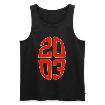 23 YEARS OLD 2003 23RD BIRTHDAY - Men's Premium Organic Tank Top - black - Front - Michal (187cm)