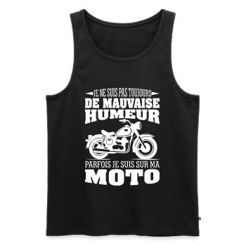 Moto Motard Cadeau Humour Personnalisé - Débardeur bio Premium Homme - noir - Devant - Michal (187cm)