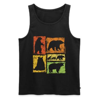 Bears Vintage Graphic - Men's Premium Organic Tank Top - black - Front - Michal (187cm)