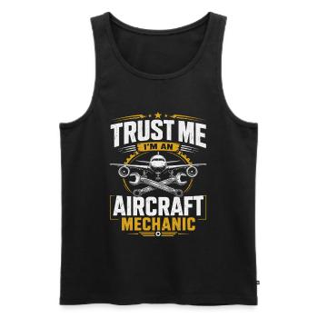 Aircraft Maintenance Technician Aviation Mechanics - Men's Premium Organic Tank Top - black - Front - AI Model Male 178 light (178cm)