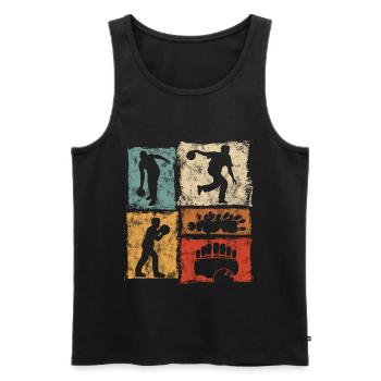 Bowling Skittles Vintage Graphic for Bowlers - Men's Premium Organic Tank Top - black - Front - Michal (187cm)