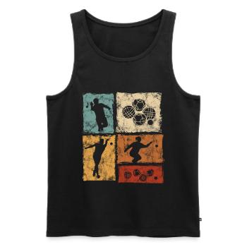 Bocce and Petanque Player Graphic - Men's Premium Organic Tank Top - black - Front - AI Model Male 178 light (178cm)