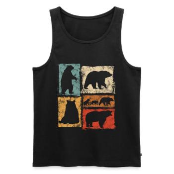 Bears Perspectives Imprimé rétro animalier - Débardeur bio Premium Homme - noir - Devant - Michal (187cm)