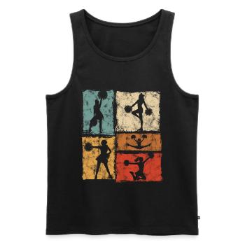 Cheerleader Sport Retro Style Cheer - Men's Premium Organic Tank Top - black - Front - Michal (187cm)