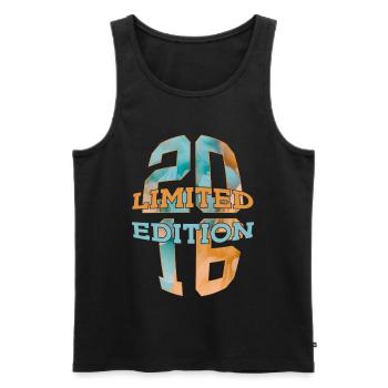 ÉDITION LIMITÉE 2016 10 ANS 10E ANNIVERSAIRE - Débardeur bio Premium Homme - noir - Devant - Michal (187cm)