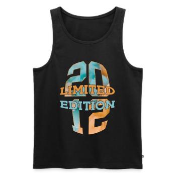 LIMITED EDITION 2012 14 JAHRE 14. GEBURTSTAG - Männer Premium Bio Tank Top - Schwarz - Vorne - Michal (187cm)