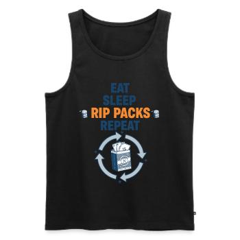 Eat Sleep Rip Packs Repeat-Sammelkarten-Booster - Männer Premium Bio Tank Top - Schwarz - Vorne - Michal (187cm)